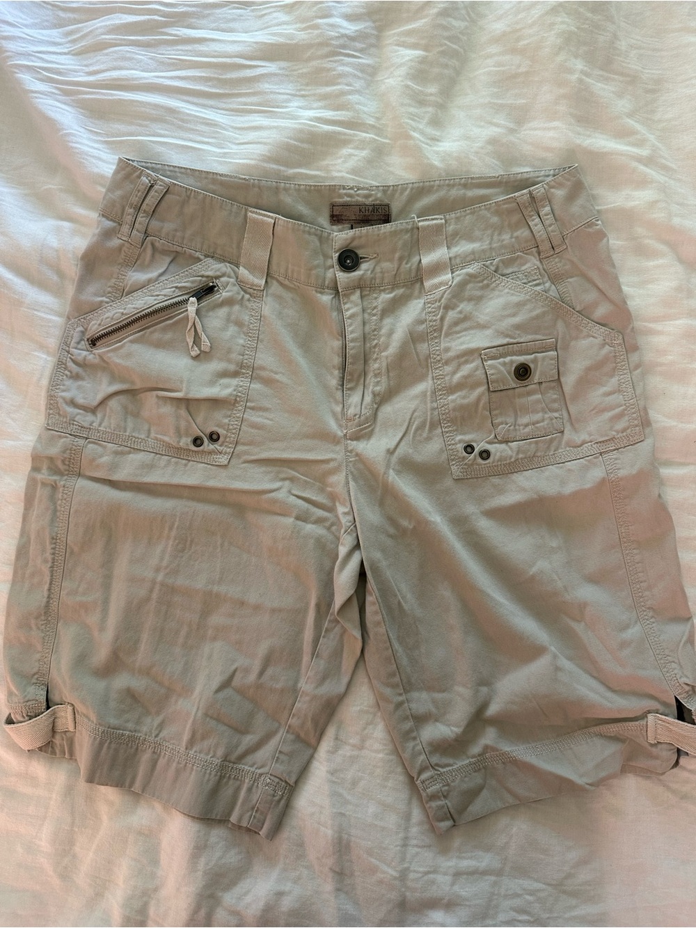 Women's Light Khaki Cargo Shorts with Utility Pockets